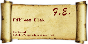Füves Elek névjegykártya