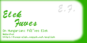 elek fuves business card